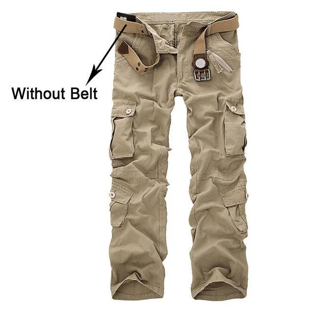 Facecozy Men Military Tactical Pants Multi-Pocket Field Training Camouflage-Facecozy Official Store-Light Khaki-33-Bargain Bait Box