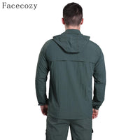 Facecozy Men Summer Outdoor Camping Jacket Quick Dry Fishing Clothes-Facecozy Official Store-men black-XXS-Bargain Bait Box