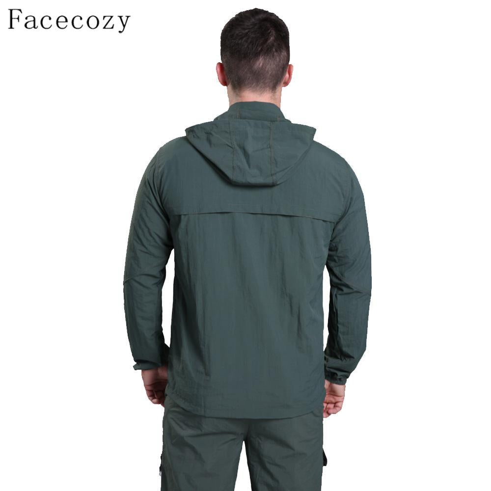 Facecozy Men Summer Sun Uv Protection Hooded Jacket Male Quick Dry Hiking-World Outdoor Store-men black-XXS-Bargain Bait Box