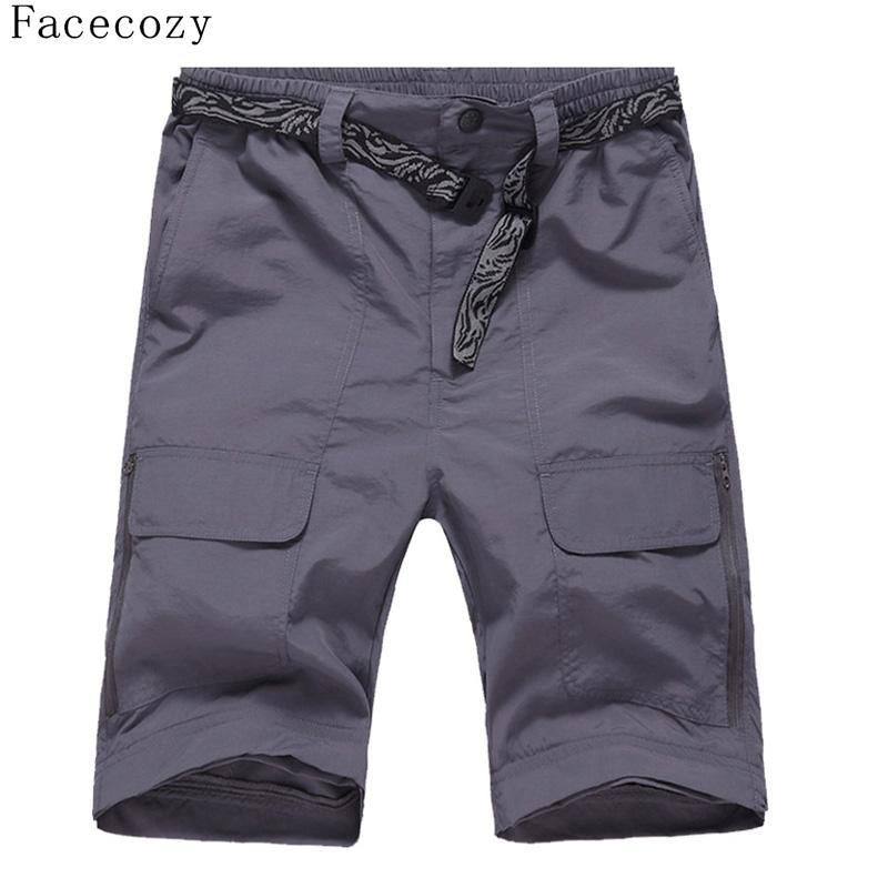 Facecozy Men Summer&amp;Spring Quick Drying Hiking&amp;Trekking Pants Male Removable-Facecozy Official Store-Dark gray-S-Bargain Bait Box