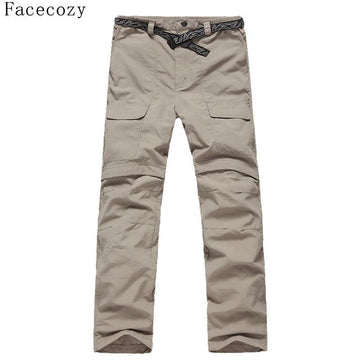 Facecozy Men Summer&Spring Quick Drying Hiking&Trekking Pants Male Removable-Facecozy Official Store-Dark gray-S-Bargain Bait Box