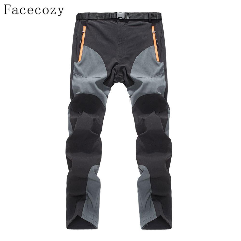 Facecozy Men Thin Summer Outdoor Quick Dry Pants Wearable Splice Color Thin-Facecozy Official Store-Blue-S-Bargain Bait Box