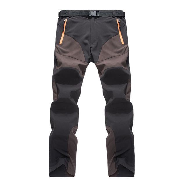 Facecozy Men Thin Summer Outdoor Quick Dry Pants Wearable Splice Color Thin-Facecozy Official Store-Coffee Black-S-Bargain Bait Box