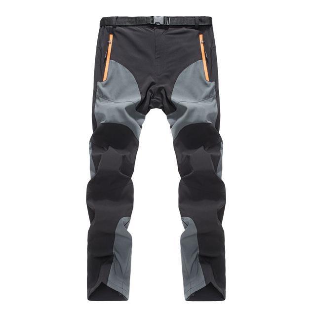Facecozy Men Thin Summer Outdoor Quick Dry Pants Wearable Splice Color Thin-Facecozy Official Store-Gray Black-S-Bargain Bait Box