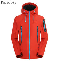 Facecozy Men'S Autumn Outdoor Breathable Camping Softshell Jacket Front Zipper-Facecozy Official Store-china red-M-Bargain Bait Box