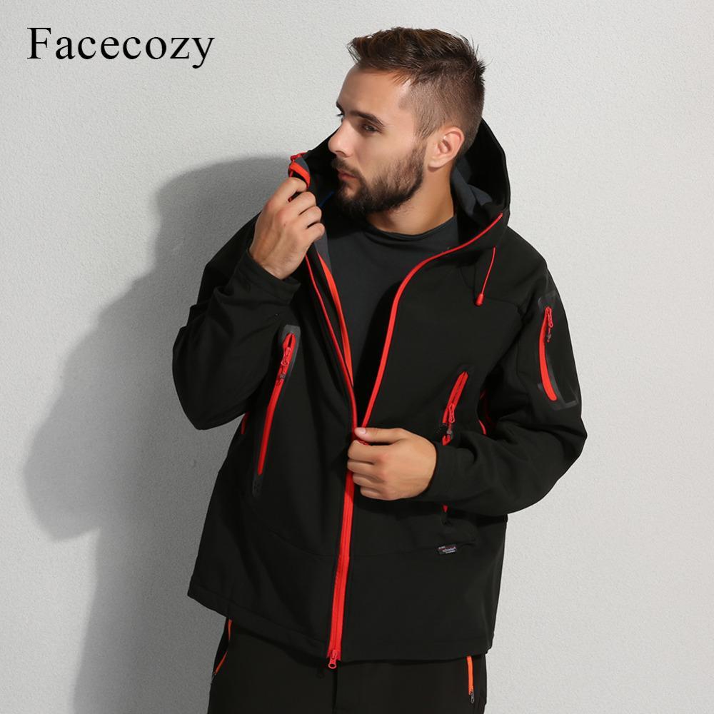 Facecozy Men&#39;S Autumn Outdoor Breathable Camping Softshell Jacket Front Zipper-Facecozy Official Store-diamond blue-M-Bargain Bait Box