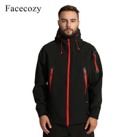 Facecozy Men'S Autumn Outdoor Breathable Camping Softshell Jacket Front Zipper-Facecozy Official Store-diamond blue-M-Bargain Bait Box