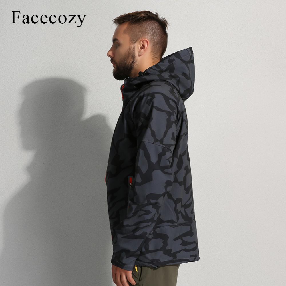 Facecozy Men'S Autumn Outdoor Hiking Jacket Male Front Zipper Camping-Facecozy Official Store-blue Camouflage-M-Bargain Bait Box