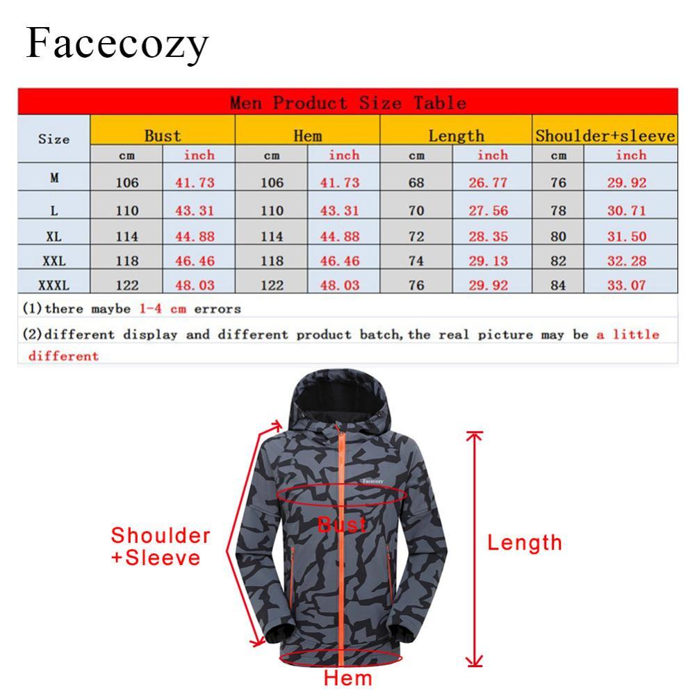 Facecozy Men&#39;S Autumn Outdoor Hiking Jacket Male Front Zipper Camping-Facecozy Official Store-blue Camouflage-M-Bargain Bait Box