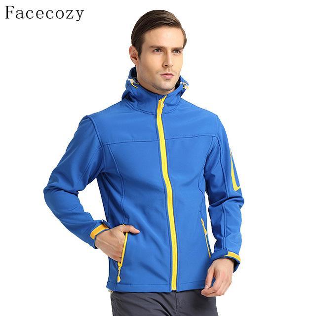 Facecozy Men'S Autumn Outdoor Hiking Softshell Jacket Quick Dry Breathable-Facecozy Official Store-diamond blue-S-Bargain Bait Box