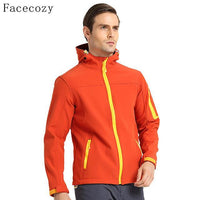 Facecozy Men'S Autumn Outdoor Hiking Softshell Jacket Quick Dry Breathable-Facecozy Official Store-orange-S-Bargain Bait Box