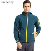 Facecozy Men'S Autumn Outdoor Hiking Softshell Jacket Quick Dry Breathable-Facecozy Official Store-peacock blue-S-Bargain Bait Box