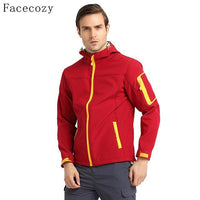 Facecozy Men'S Autumn Outdoor Hiking Softshell Jacket Quick Dry Breathable-Facecozy Official Store-red-S-Bargain Bait Box
