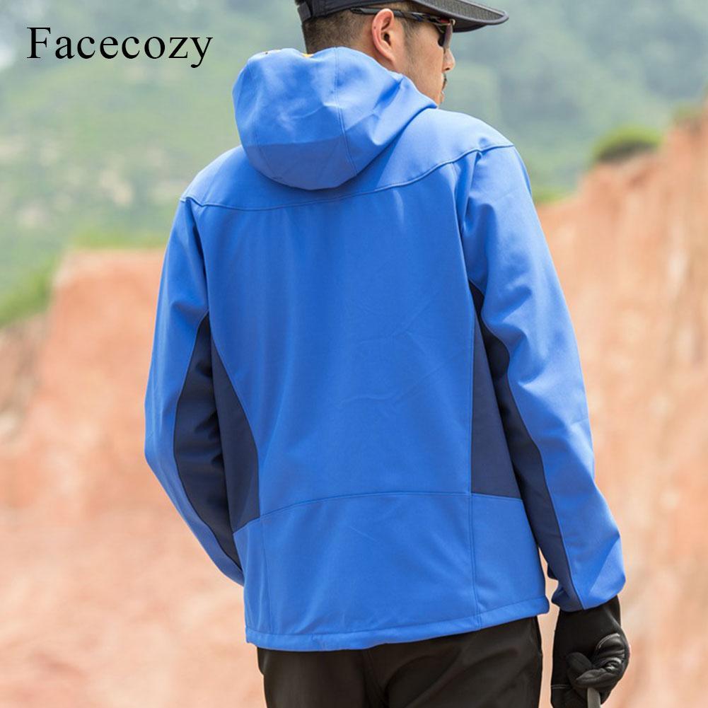 Facecozy Men'S Outdoor Autumn Breathable Patchwork Hiking Softshell Jacket-Facecozy Official Store-men black-Asian size S-Bargain Bait Box