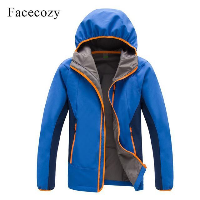 Facecozy Men'S Outdoor Autumn Breathable Patchwork Hiking Softshell Jacket-Facecozy Official Store-men diamond blue-Asian size S-Bargain Bait Box