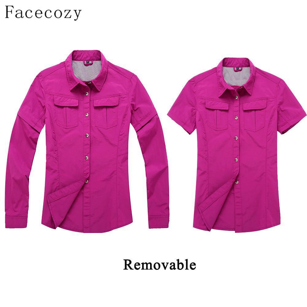 Facecozy Women Outdoor Hiking & Camping Quick Dry Jacket Fishing&Hunting-Facecozy Official Store-lake blue-S-Bargain Bait Box