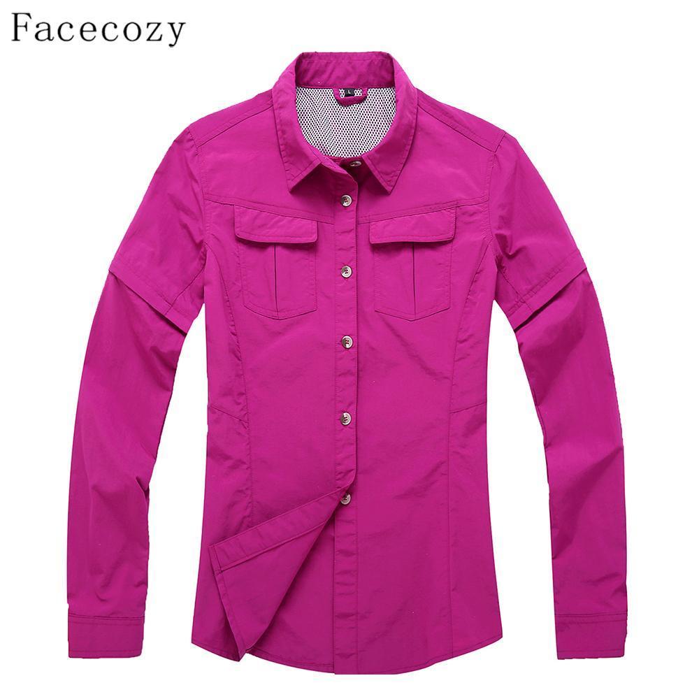 Facecozy Women Outdoor Hiking & Camping Quick Dry Jacket Fishing&Hunting-Facecozy Official Store-lake blue-S-Bargain Bait Box