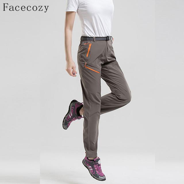 Facecozy Women Outdoor Hiking Quick-Dry Pants Thin Breathable Slim Trousers-Facecozy Official Store-Women Khaki-S-Bargain Bait Box