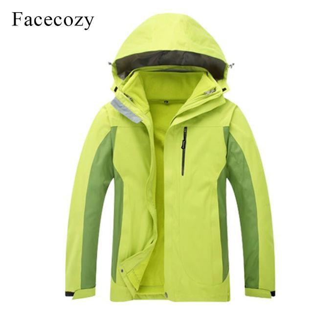 Facecozy Women Winter 2 Pieces Waterproof Softshell Hiking Camping Trekking-Facecozy Official Store-Cao Green-Asian size S-Bargain Bait Box