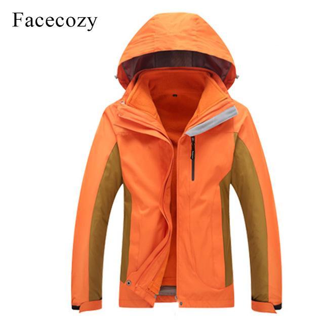 Facecozy Women Winter 2 Pieces Waterproof Softshell Hiking Camping Trekking-Facecozy Official Store-Orange-Asian size S-Bargain Bait Box