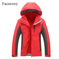 Facecozy Women Winter 2 Pieces Waterproof Softshell Hiking Camping Trekking-Facecozy Official Store-Red-Asian size S-Bargain Bait Box