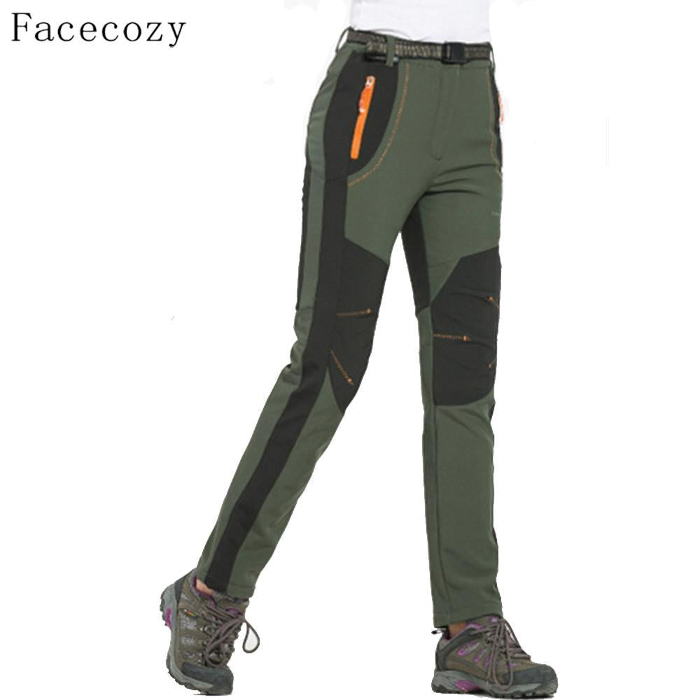 Facecozy Women Winter Outdoor Softshell Pants Female Autumn Patchwork Hiking &-Facecozy Official Store-women army green-Asian size S-Bargain Bait Box