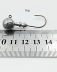 Fantu Lead Ball Jig Head Hook Fishing Jig Head Soft Worm Hook Unpainted Round-Roundhead & Specialty Jigs-Bargain Bait Box-3.5g-Bargain Bait Box
