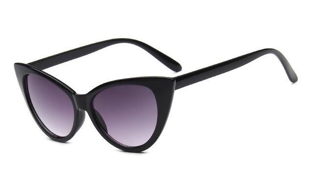 Fashion Cat Eye Sunglasses For Women Brand Designer Vintage-Sunglasses-Daily Lives Store-glossy black big 2-Bargain Bait Box