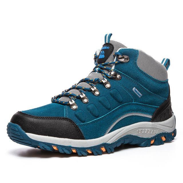 Female Outdoor Sports Hiking Shoes Men Genuine Leather Hiking Boots Mountain-Supermen2 Store-Blue-4.5-Bargain Bait Box