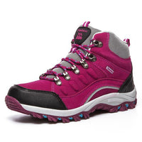 Female Outdoor Sports Hiking Shoes Men Genuine Leather Hiking Boots Mountain-Supermen2 Store-fuchsia-4.5-Bargain Bait Box
