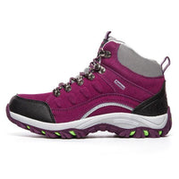 Female Outdoor Sports Hiking Shoes Men Genuine Leather Hiking Boots Mountain-Supermen2 Store-Purple-4.5-Bargain Bait Box
