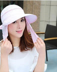 Female Removable Quick Dry Sun Hat Womens Face Uv Protection Fishing Bucket-Anti-Mosquito-Bargain Bait Box-pink-S-Bargain Bait Box