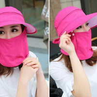 Female Removable Quick Dry Sun Hat Womens Face Uv Protection Fishing Bucket-Anti-Mosquito-Bargain Bait Box-rose-S-Bargain Bait Box