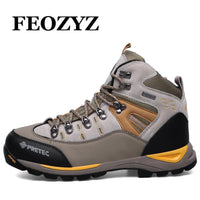 Feozyz Waterproof Hiking Shoes Men Cow Leather Trekking Hiking Boots Mountain-FEOZYZ Official Store-Blue-7-Bargain Bait Box