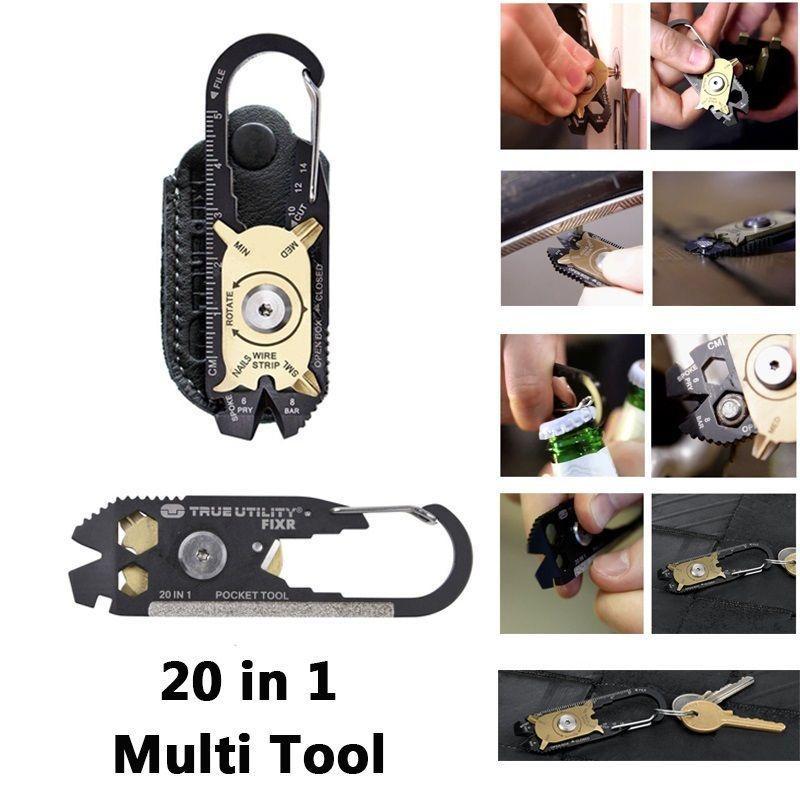 Field Gadget Mini Portable Utility Fixr 20 In 1 Pocket Multi Tool Keychain-Sportswear &amp; Outdoor Tools Store-Bargain Bait Box