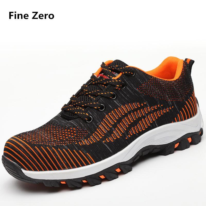 Fine Zero Men'S Big Size 45 46 Air Mesh Steel Toe Cap Sneakers Unisex Safety-Supermen2 Store-Green-4.5-Bargain Bait Box