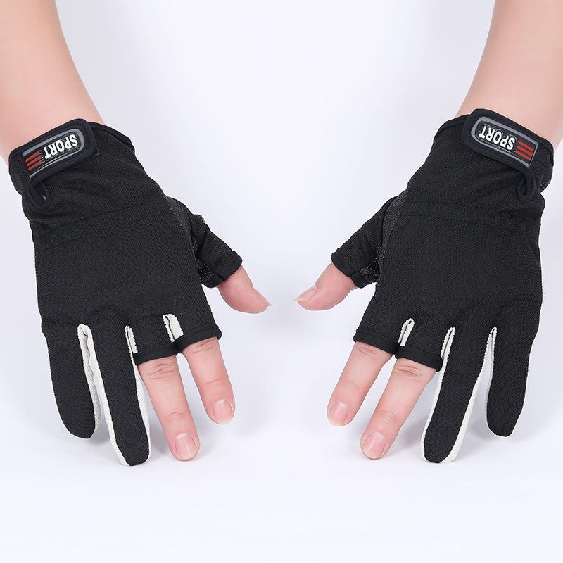 Fingerless Exposed Men&Women Breathable Fishing Glove Anti Slip Sailboat Fishing-Gloves-Bargain Bait Box-Black-Bargain Bait Box