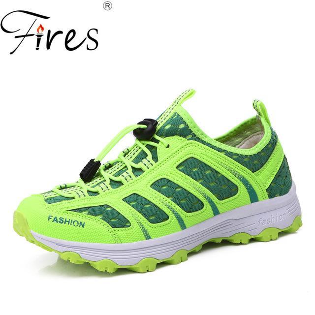 Fires Summer Women Hiking Shoes Light Weight Sport Shoes Ladies Mesh Cool-Fires Official Store-green-5-Bargain Bait Box