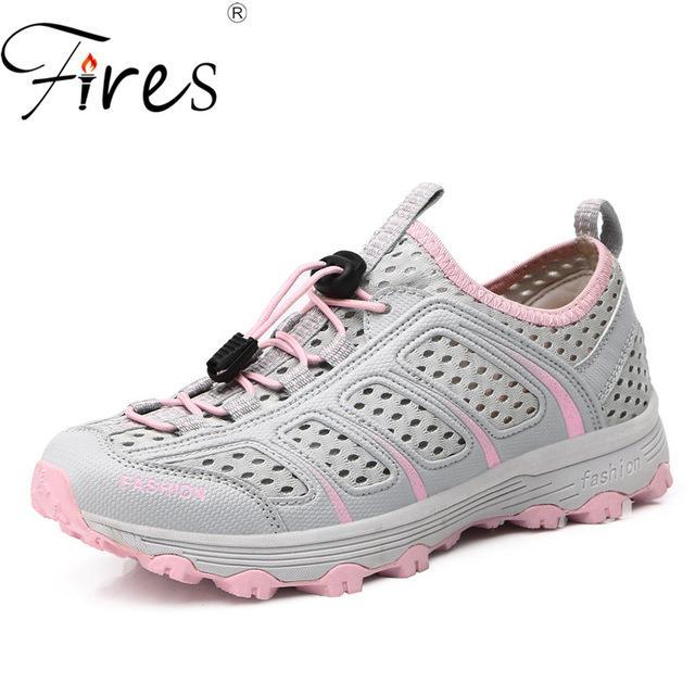 Fires Summer Women Hiking Shoes Light Weight Sport Shoes Ladies Mesh Cool-Fires Official Store-pink-5-Bargain Bait Box