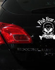 Fish Fear Me Reflective Go Fishing Car Sticker Skull Decal For Volkswagen Golf 6-Fishing Decals-Bargain Bait Box-White-Bargain Bait Box