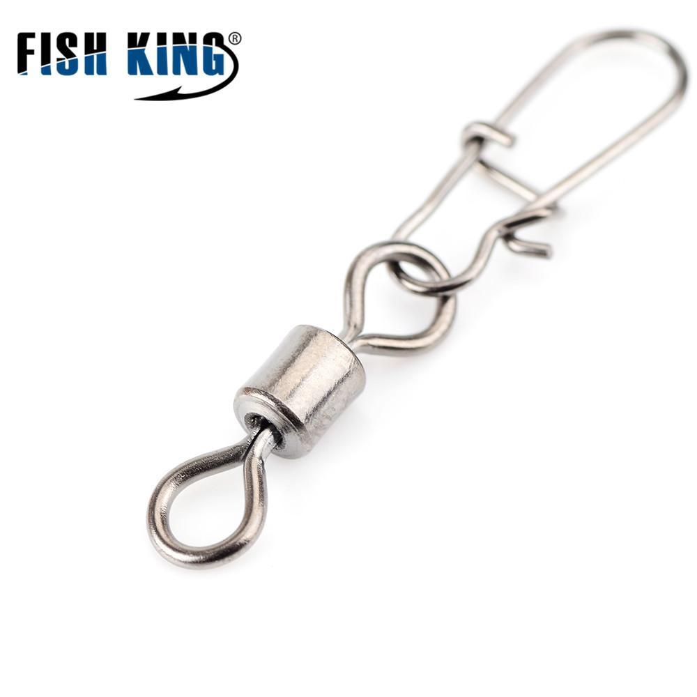 Fish King 1 Pack 1/0# 3/0# 2# 4# 6# 8# 10# 12# Fishing Rolling Swivel With-FISH KING Official Store-01-Bargain Bait Box