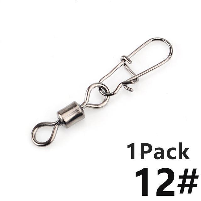 Fish King 1 Pack 1/0# 3/0# 2# 4# 6# 8# 10# 12# Fishing Rolling Swivel With-FISH KING Official Store-12-Bargain Bait Box