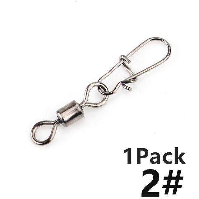Fish King 1 Pack 1/0# 3/0# 2# 4# 6# 8# 10# 12# Fishing Rolling Swivel With-FISH KING Official Store-2-Bargain Bait Box