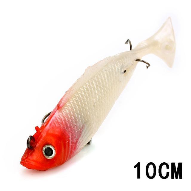 Fish King 1 Pc 3D Eyes 8/10/12Cm 8 Color Lure Soft Bait Jig Fishing Lure With-Fishing Tackle-548 10cm-Bargain Bait Box