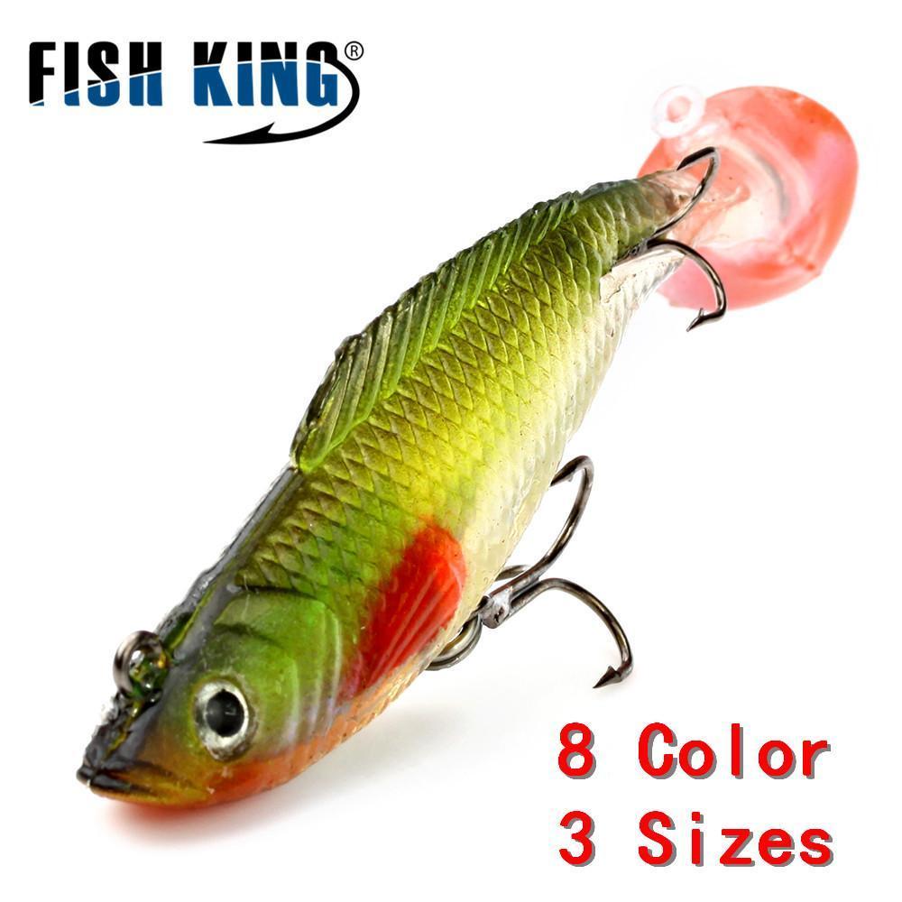 Fish King 1 Pc 3D Eyes 8/10/12Cm 8 Color Lure Soft Bait Jig Fishing Lure With-Fishing Tackle-65 8cm-Bargain Bait Box
