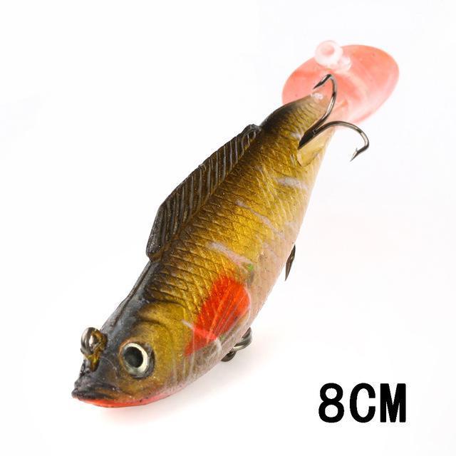 Fish King 1 Pc 3D Eyes 8/10/12Cm 8 Color Lure Soft Bait Jig Fishing Lure With-Fishing Tackle-69 8cm-Bargain Bait Box