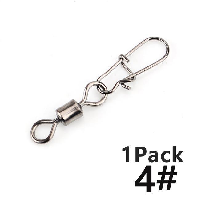 Fish King 1/0# 3/0# 2# 4# 6# 8# 10# 12# Fishing Rolling Swivel With Fast Lock-FISH KING First franchised Store-10PCS Per Pack Size4-Bargain Bait Box