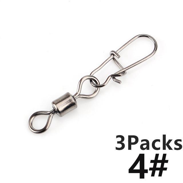 Fish King 1/0# 3/0# 2# 4# 6# 8# 10# 12# Fishing Rolling Swivel With Fast Lock-FISH KING First franchised Store-10PCS Per Pack Size412-Bargain Bait Box