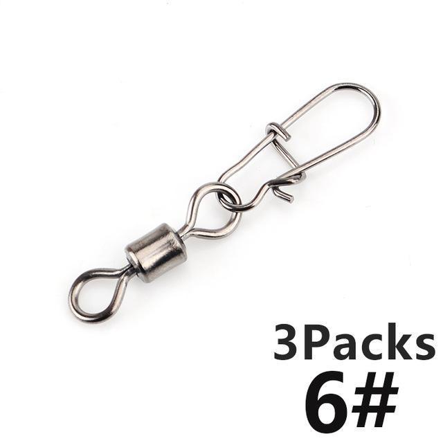 Fish King 1/0# 3/0# 2# 4# 6# 8# 10# 12# Fishing Rolling Swivel With Fast Lock-FISH KING First franchised Store-10PCS Per Pack Size613-Bargain Bait Box