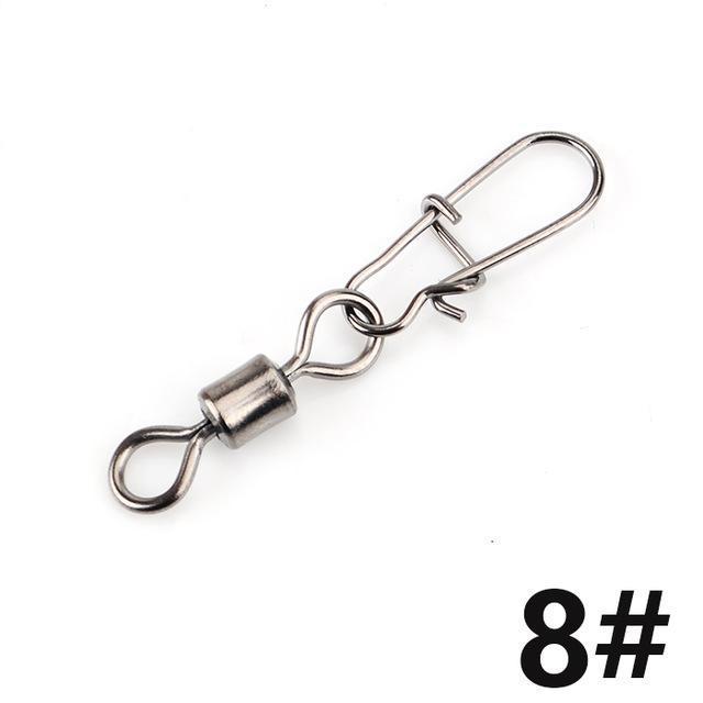Fish King 1/0# 3/0# 2# 4# 6# 8# 10# 12# Fishing Rolling Swivel With Fast Lock-FISH KING First franchised Store-10PCS Per Pack Size8-Bargain Bait Box